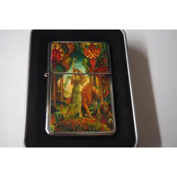 Mystical Lion in the Woods Dual Flame Torch Lighter