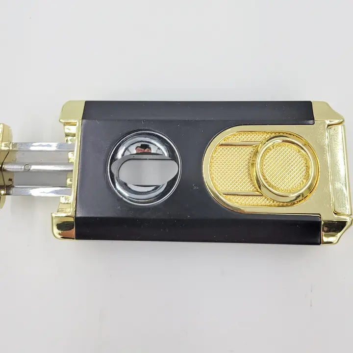 Black Gold 3 Burner Cigar Lighter with Built in V Cutter