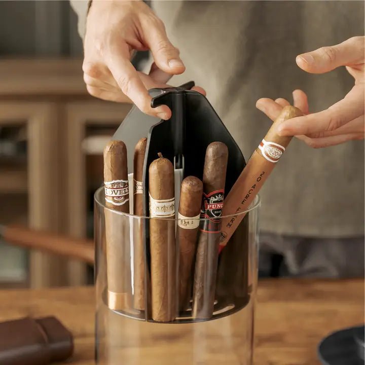 Cylindor Humidor - Glass Jar & Ashwood Lid