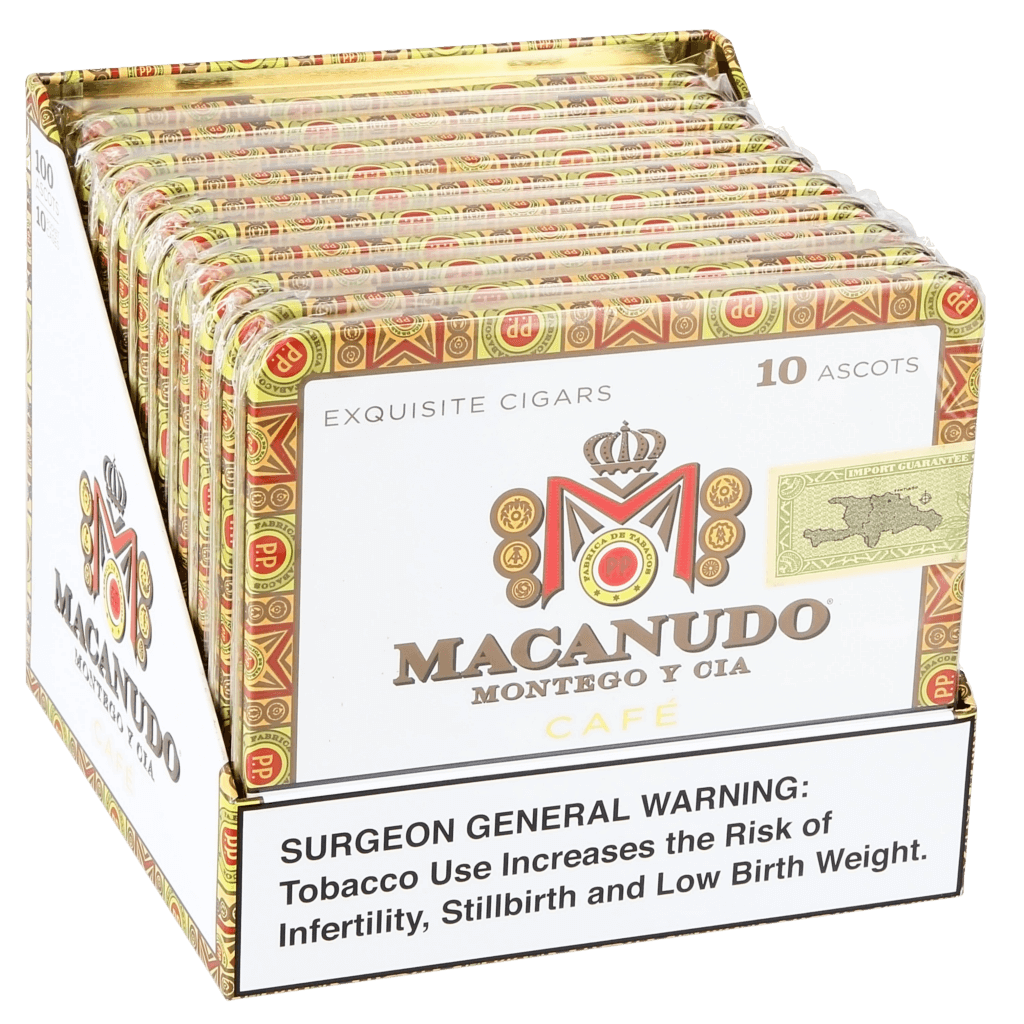 Macanudo Cafe Ascots 4 1/8 X 32 tin of 10