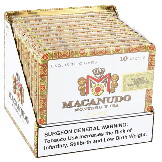 Macanudo Cafe Ascots 4 1/8 X 32 tin of 10