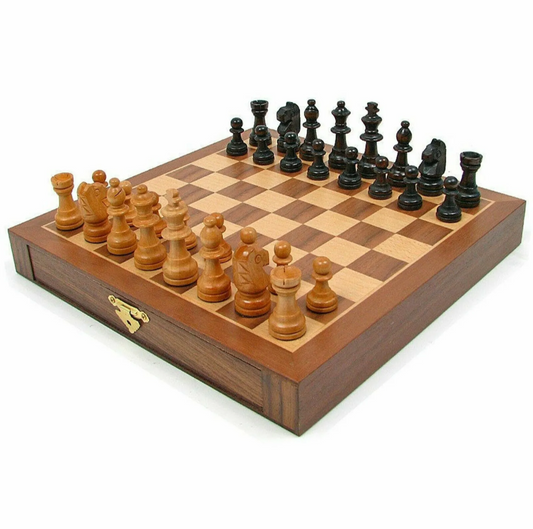 Inlaid Walnut Wood Chess Set