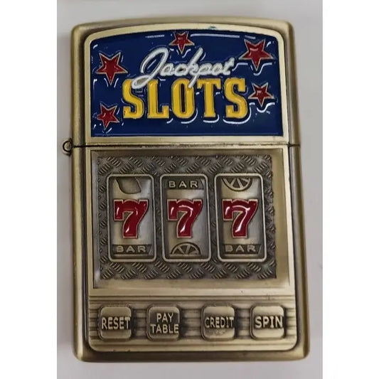 Brass Finish Enameled Slot Machine Case Lighter