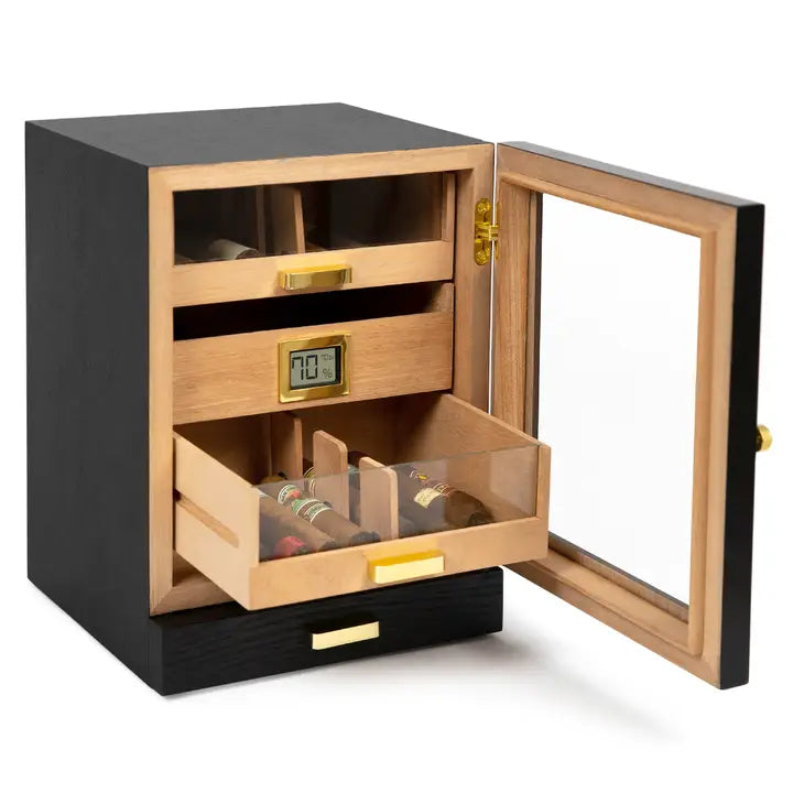 Luca Humidor Cabinet - Black Ash